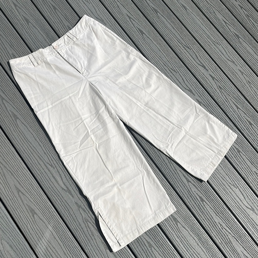 Cropped Wide Leg Khaki Pants